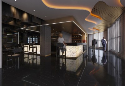 现代酒店休闲区3D模型下载